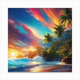 Sunset At The Beach 43 Canvas Print