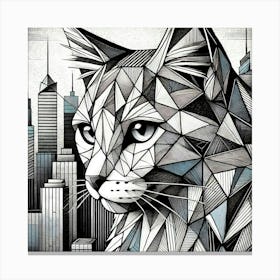 Velvet Arch City Cat Canvas Print