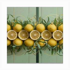 Lemons On A Green Door Canvas Print