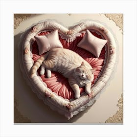 Heart Shaped Cat Canvas Print