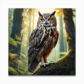 Owl In The Forest 166 Canvas Print