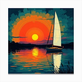 Sunset Sailboat 1 Canvas Print