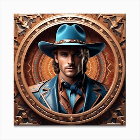 Cowboy In Hat 15 Canvas Print