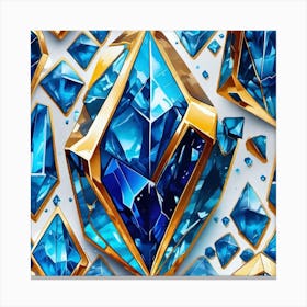 Blue And Gold Diamonds Canvas Print