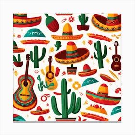 Mexican Seamless Pattern 2 Canvas Print