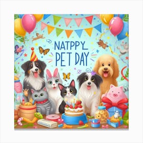 Happy Pet Day 1 Canvas Print