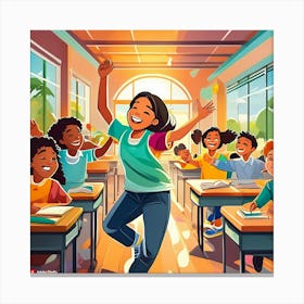 Children In The Classroom 1 Canvas Print