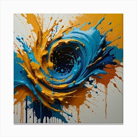 Blue And Orange Splash Canvas Print