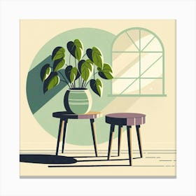 Flat Design Living Room Canvas Print