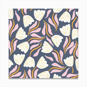 Tulips Flowers Pattern Floral Pattern Canvas Print