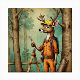 Deer In The Woods 35 Canvas Print