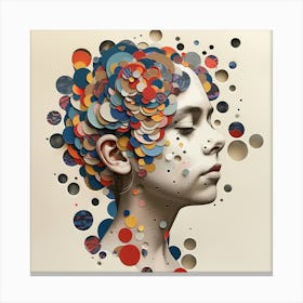 Woman'S Head Covered In Circles Canvas Print