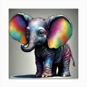 Rainbow Elephant Canvas Print