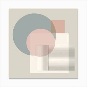 Elegance in Pink and Grey: A Minimalist Geometric Study Canvas Print