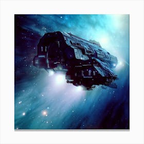 Spaceship In Space Canvas Print