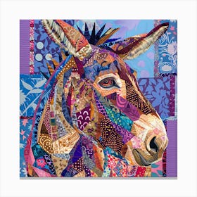 Patchwork Quilted Donkey 2 Canvas Print