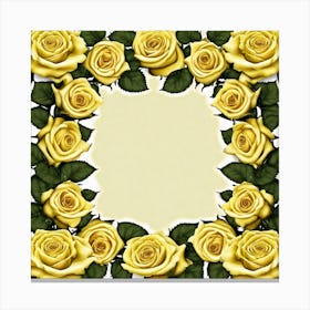 Yellow Roses Frame — Stock Photo Canvas Print
