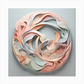 Paper Sculpture_An Abstract Shape Using Light Pastel Col 1 Canvas Print