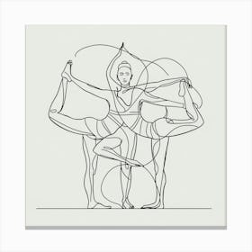Yoga Pose, Line Art Canvas Print
