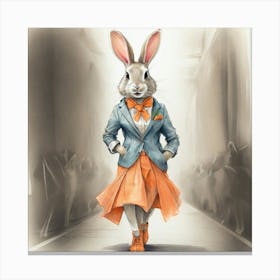 Rabbit In A Suit 13 Canvas Print