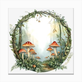 Mushrooms And Ferns Lienzo