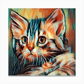 Beautiful Cat Painting Canvas Print