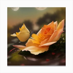 Moonlight Roses Canvas Print