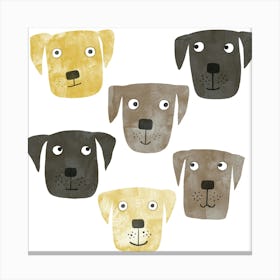 Fun Watercolor Labrador Retriever Dogs Canvas Print