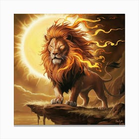 Lion Of Fire 1 Canvas Print