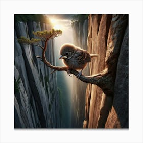 Bird Perched On Cliff 1 Canvas Print