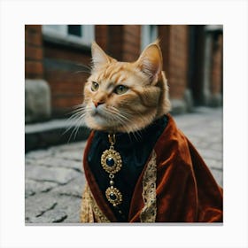 Leonardo Kino Xl A Cute Cat Wears Like A King 3 Canvas Print