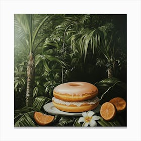 Donut In The Jungle Art Canvas Print