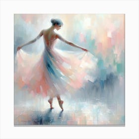 "Impressionist's Dance: A Whirl of Pastel Dreams"  'Impressionist's Dance: A Whirl of Pastel Dreams' is a captivating artwork that encapsulates the fluid motion and ethereal grace of a ballerina. Painted in soft, pastel brushstrokes, the dancer's movement is both a visual feast and a testament to the beauty of classical dance. This piece is a harmonious blend of movement and color, making it an ideal addition to any space that values elegance and artistic expression.  Invite this enchanting dance into your home, and let its beauty transform your space into a gallery of poetic motion. A celebration of the arts, this painting is a perfect investment for those who wish to own a piece of timeless grace and sophistication. Canvas Print