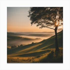 Sunrise In Tuscany Canvas Print