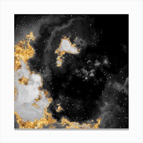 100 Nebulas in Space with Stars Abstract in Black and Gold n.001 Canvas Print