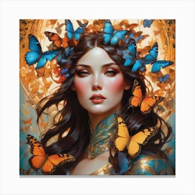 Butterfly Woman Canvas Print