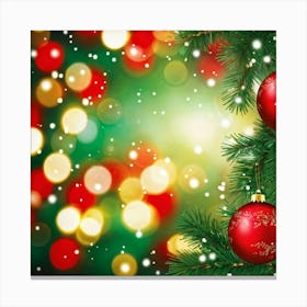 A Festive Greeting Card Photo Design Featuring A Sparkling Gold Framed Tree Branch Captured In Vivi 2 1 Canvas Print