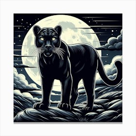 Line Art panther 3 Canvas Print