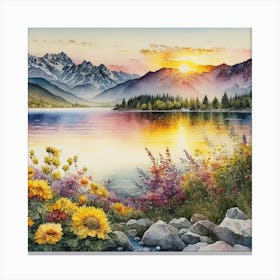 Sunset Lake Canvas Print