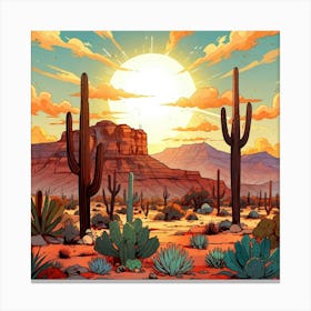 Cactus Desert 2 Canvas Print