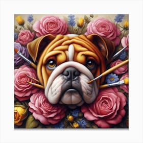 Bulldog Painting 1 Canvas Print