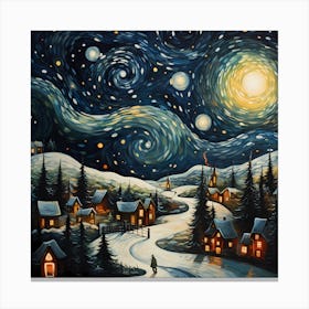 Fir Trees in Starry Brilliance Canvas Print