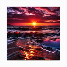 Sunset Over The Ocean 188 Canvas Print