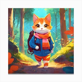 Kitty In The Woods Canvas Print