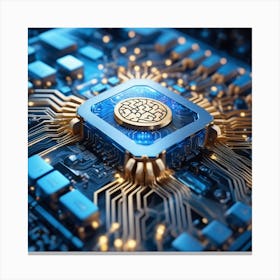 Computer Chip On A Circuit Board Canvas Print