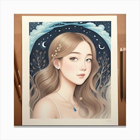 Girl With Long Hair 1 Canvas Print