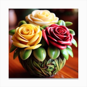 Roses In A Vase Canvas Print