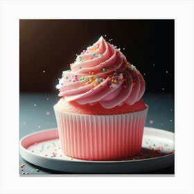 Cupcake On A Plate Canvas Print