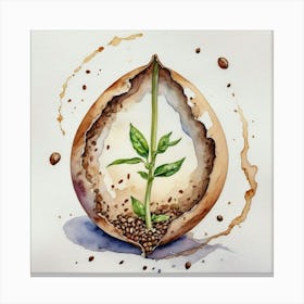 Coffee Bean Sprout Canvas Print