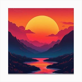 Sunset Landscape 1 Canvas Print